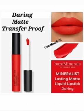 🌺BareMinerals Daring Mineralist Lasting Matte Liquid Lipstick Transfer Proof